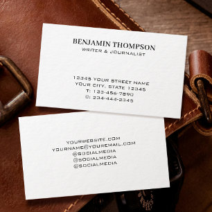 Stylish Professional Minimalist Typography Black Business Card