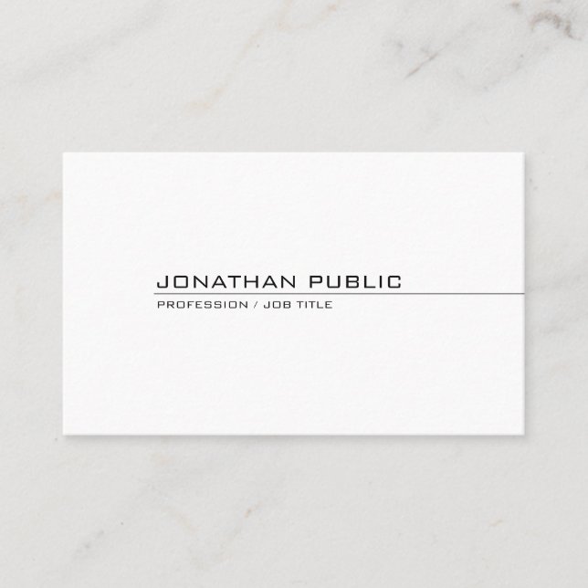 Stylish Professional Modern Chic Minimalist Plain Business Card (Front)