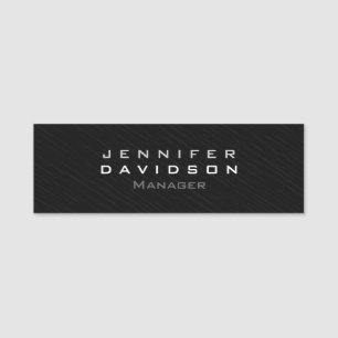 Stylish Professional Modern Dark Gray Name Tag