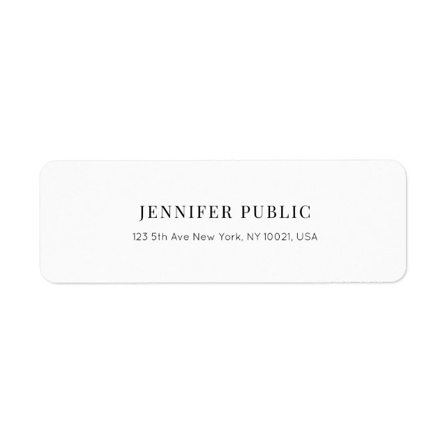 Stylish Professional Modern White Template Trendy Label (Front)
