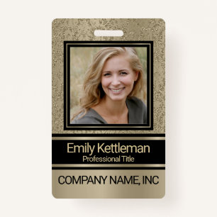 Stylish Professional Photo Badge - Gold