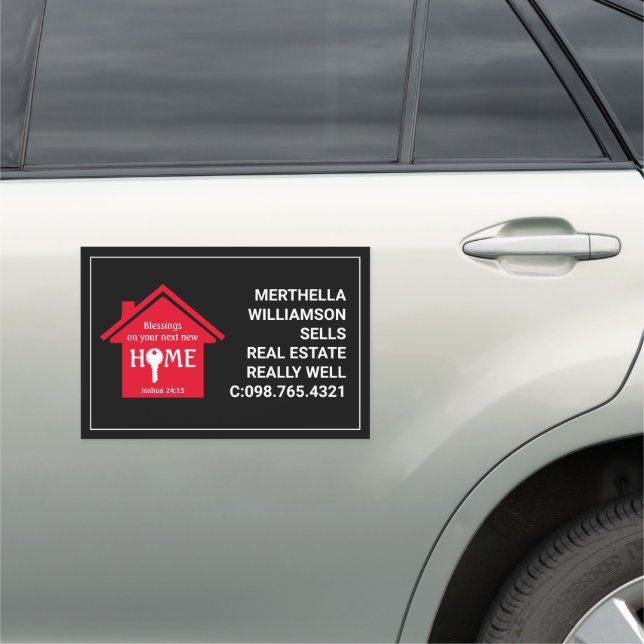 Stylish Professional Realtor Real Estate Agent Car Magnet (In Situ)