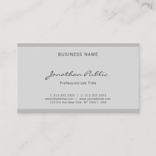 Stylish Professional Script Elegant Simple Plain Business Card