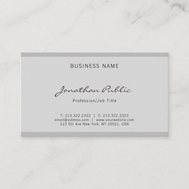 Stylish Professional Script Elegant Simple Plain Business Card (Front)