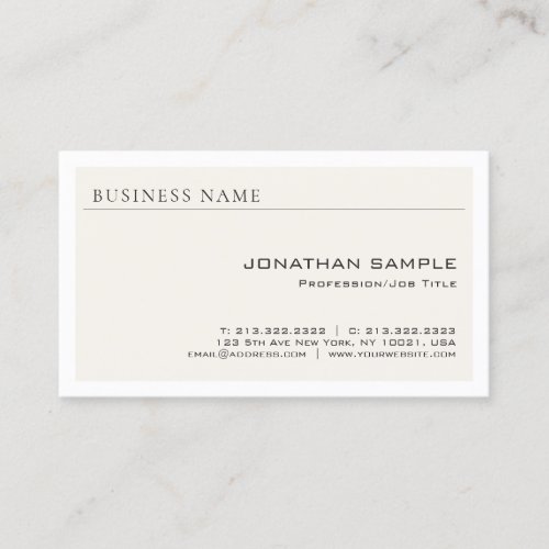 Stylish Professional Simple Design Modern Plain Business Card