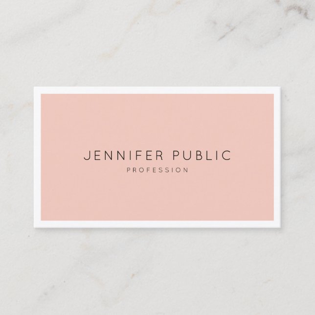 Stylish Professional Sleek Modern Minimalist Plain Business Card (Front)