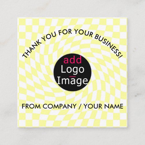 Stylish Professional Thank You Custom Checkered  Enclosure Card