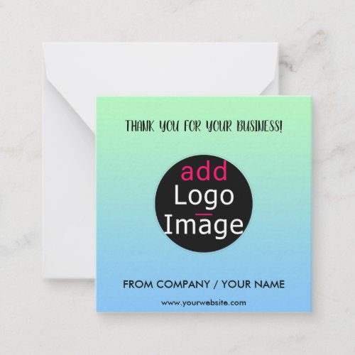 Stylish Professional Thank You Custom Gradient   Note Card