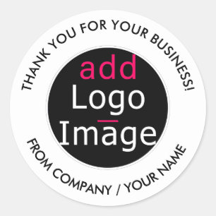 Stylish Professional Thank You Customized Classic Round Sticker