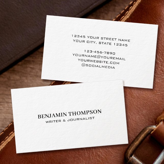 Stylish & Professional Typography Classic Black Business Card (Creator Uploaded)