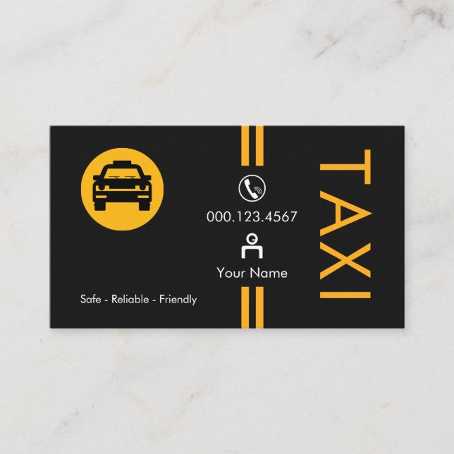 Stylish Professional Yellow Lines Business Card (Front)