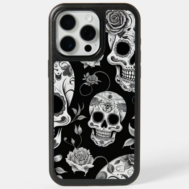 Stylish Protection with a Bold Skull Design iPhone 15 Pro Max Case (Back)