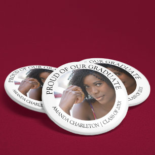 Stylish Proud Of Our Graduate   Photo  Button