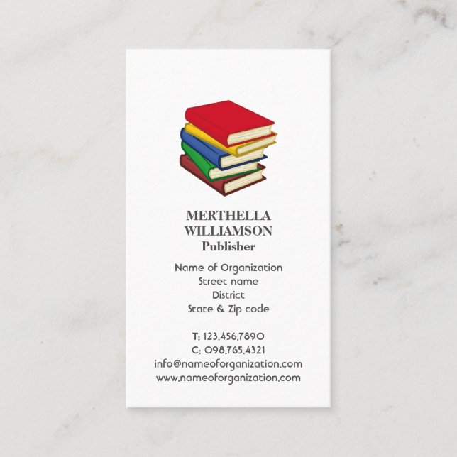 Stylish | PUBLISHER Books | Photo Logo Business Card (Front)