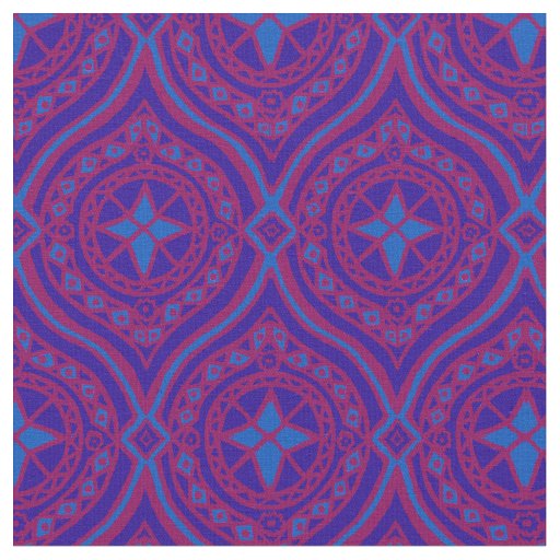 Stylish Purple and Blue Traditional Ogees Fabric