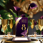 Stylish Purple and Gold Calla Lily  Table Number<br><div class="desc">Enhance your wedding décor with our elegant Purple Calla Lily Wedding Table Numbers. Featuring a deep purple background adorned with sophisticated purple calla lilies and luxurious gold accents, these table numbers are designed to add a touch of class and beauty to your special day. The modern yet elegant design ensures...</div>