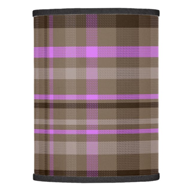 Stylish Purple, Black and Gray Twill Plaid Pattern Lamp Shade (Front)