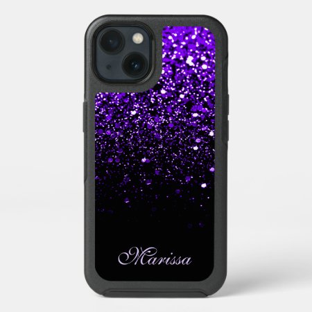 Stylish Purple Black Glitter Otterbox 13 Case