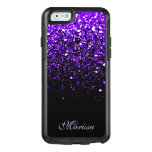 Stylish Purple Black Glitter OtterBox 6 Case