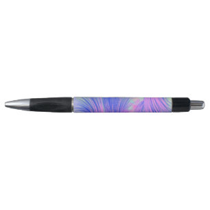 Stylish purple Blue Abstract Feathers Pen