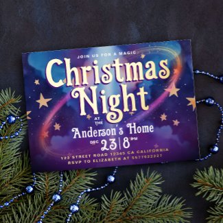 Stylish Purple Christmas Night Stars