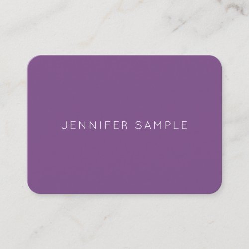 Stylish Purple Color Professional Minimalist Cool Business Card