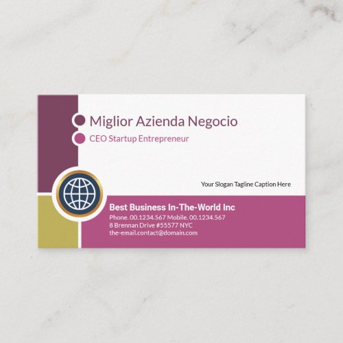 Stylish Purple Corner Border CEO Founder Business Card