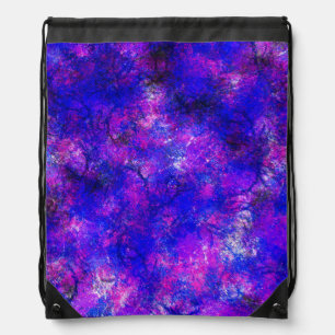 Stylish Purple Cosmic Nebula Galaxy Space Paint Drawstring Bag