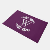 Stylish Purple Family Monogram Doormat (Angled)