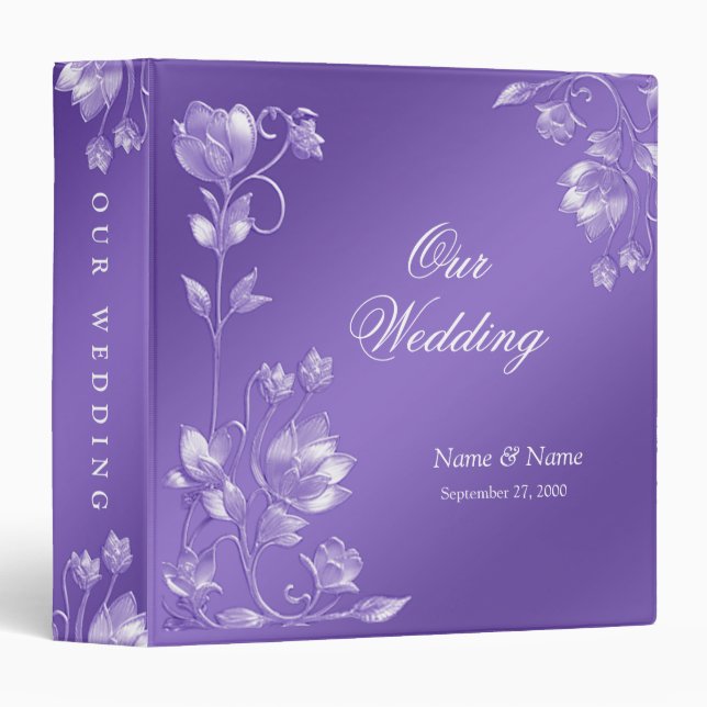 Stylish Purple Floral Album Binder (Front/Spine)