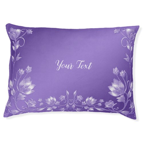 Stylish Purple Floral Dog Bed