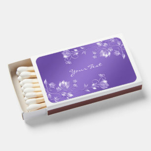 Stylish Purple Floral Matchboxes