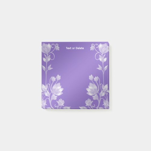 Stylish Purple Floral Post it Notes