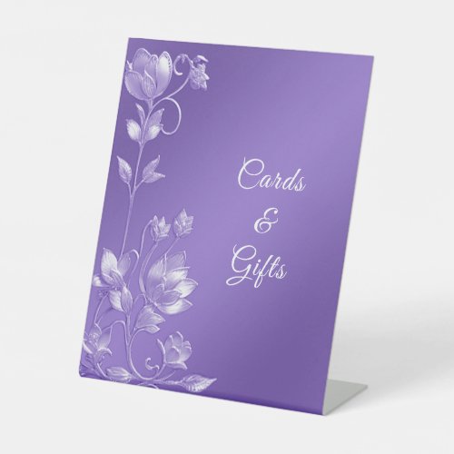 Stylish Purple Floral Tabletop Signs
