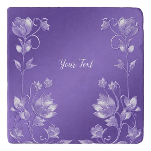 Stylish Purple Floral Trivet