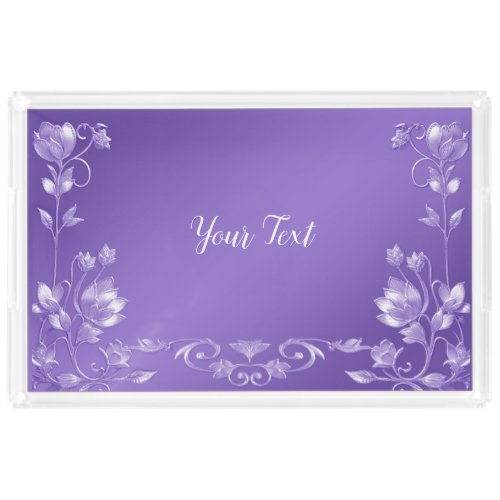 Stylish Purple Floral Vanity Tray