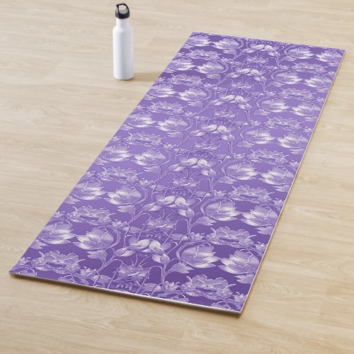 Stylish Purple Floral Yoga Mat