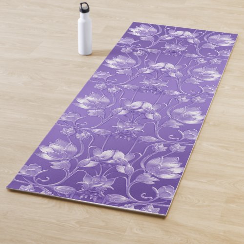 Stylish Purple Floral Yoga Mat