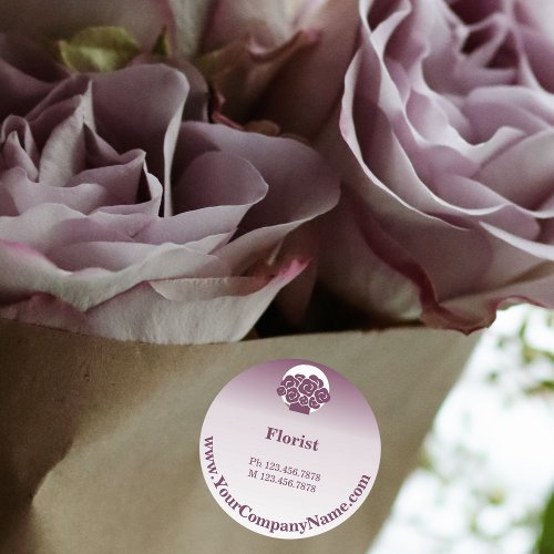 Stylish Purple Florist Shop Round Product Labels