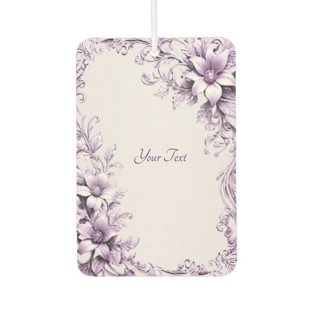 Stylish Purple Flowers Air Freshener (Front)