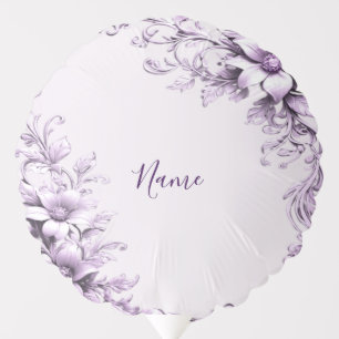Stylish Purple Flowers Balloon