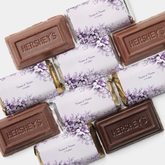 Stylish Purple Flowers Hershey's Miniatures (Assorted)