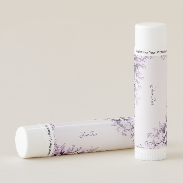 Stylish Purple Flowers Lip Balm (Front)