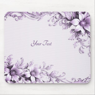 Stylish Purple Flowers Mousepad