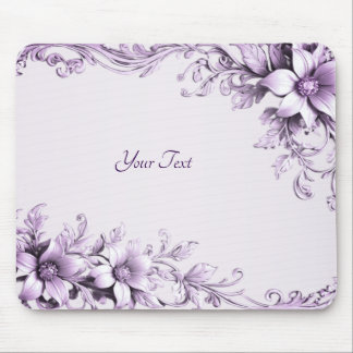 Stylish Purple Flowers Mousepad