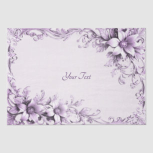 Stylish Purple Flowers Tissue Paper