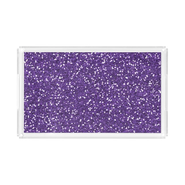 Stylish Purple Glitter Acrylic Tray (Front)