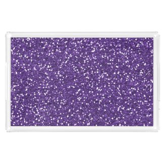 Stylish Purple Glitter Acrylic Tray