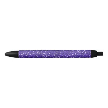 Stylish Purple Glitter Black Ink Pen by InTrendPatterns at Zazzle