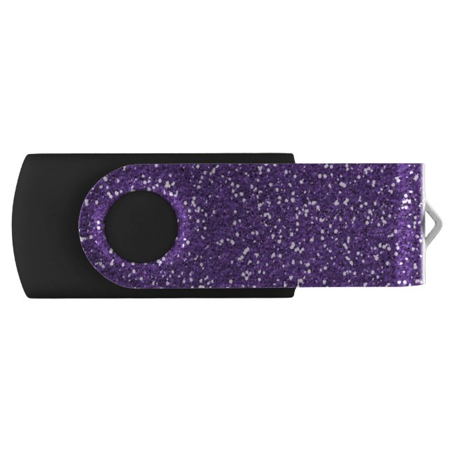 Stylish Purple Glitter Flash Drive (Front)